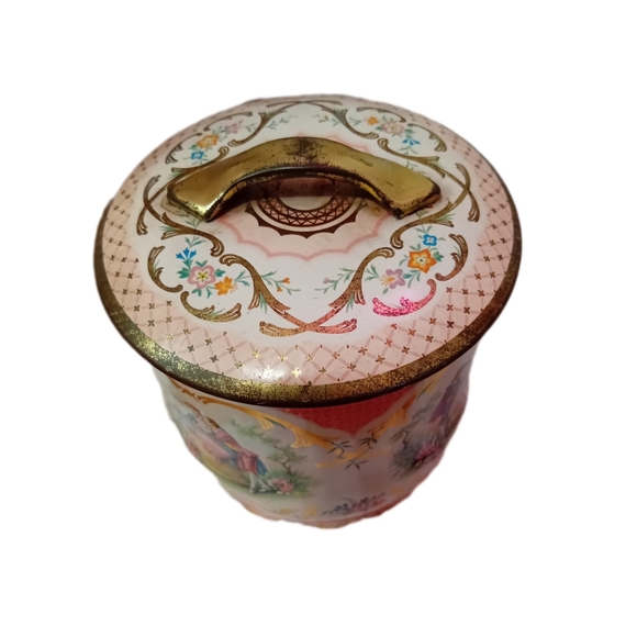 Vintage Decorative Metal Jar with Lid - Picture 4 of 9